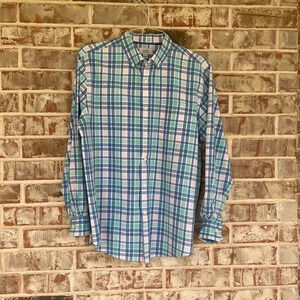 Croft & Barrow Blue Plaid Button Down Shirt